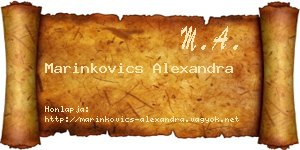 Marinkovics Alexandra névjegykártya